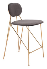 Georges Gray and Gold Counter Stool (Set of 2) Counter Stools LOOMLAN By Zuo Modern