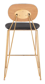 Georges Gray and Gold Counter Stool (Set of 2) Counter Stools LOOMLAN By Zuo Modern