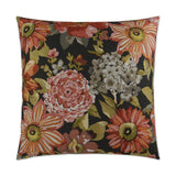 Geranium Charcoal Multi Color Throw Pillow With Insert Throw Pillows LOOMLAN By D.V. Kap