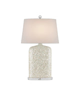 Gerri Dot Mother Of Pearl and Acrylic White Table Lamp Table Lamps LOOMLAN By Currey & Co