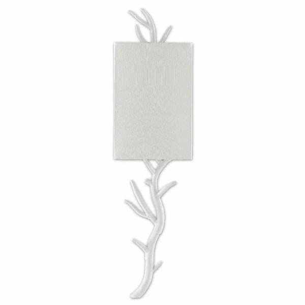 Gesso White Baneberry Wall Sconce Left Wall Sconces LOOMLAN By Currey & Co