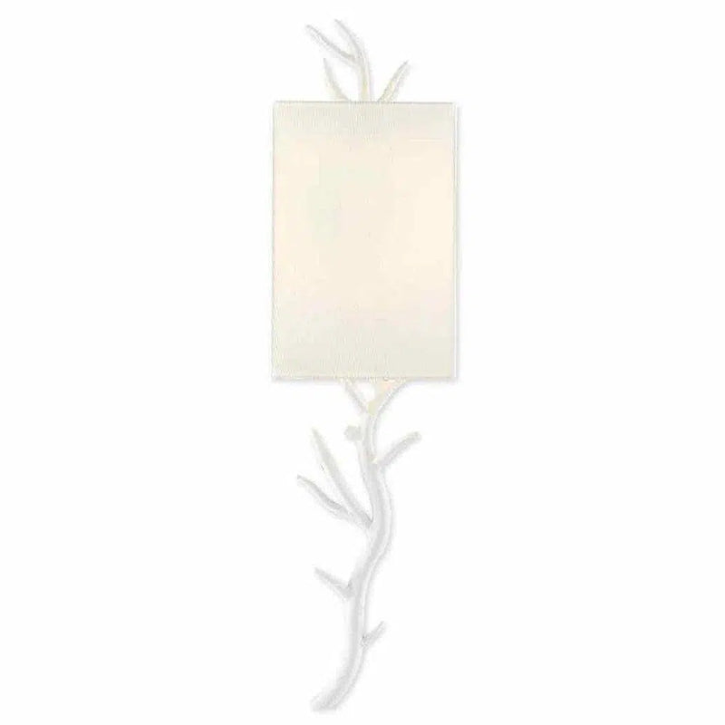 Gesso White Baneberry Wall Sconce Left Wall Sconces LOOMLAN By Currey & Co