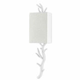 Gesso White Baneberry Wall Sconce Left Wall Sconces LOOMLAN By Currey & Co