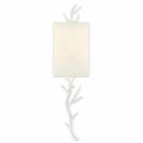 Gesso White Baneberry Wall Sconce Right Wall Sconces LOOMLAN By Currey & Co