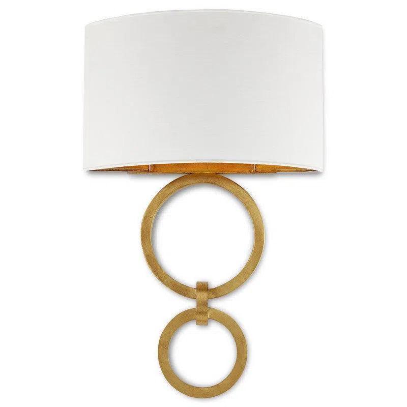 Gesso White Gold Leaf Bolebrook White Wall Sconce Wall Sconces LOOMLAN By Currey & Co