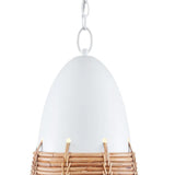 Gesso White Natural Rattan Arundo Pendant Pendants LOOMLAN By Currey & Co