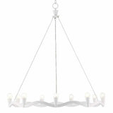 Gesso White Serpentina White Chandelier Chandeliers LOOMLAN By Currey & Co