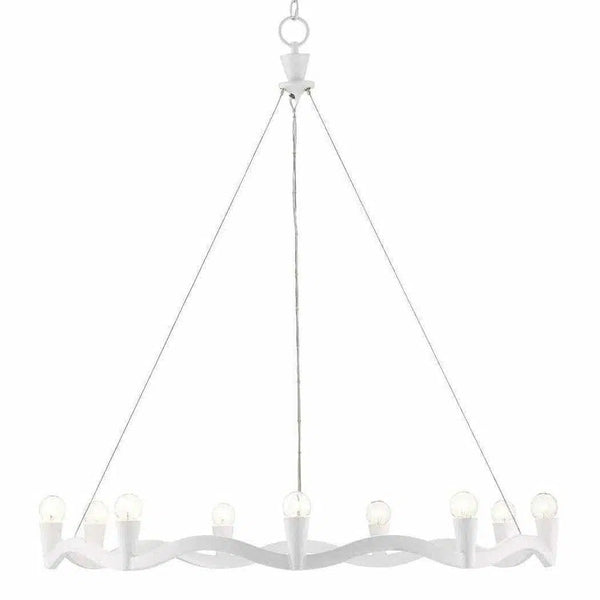 Gesso White Serpentina White Chandelier Chandeliers LOOMLAN By Currey & Co