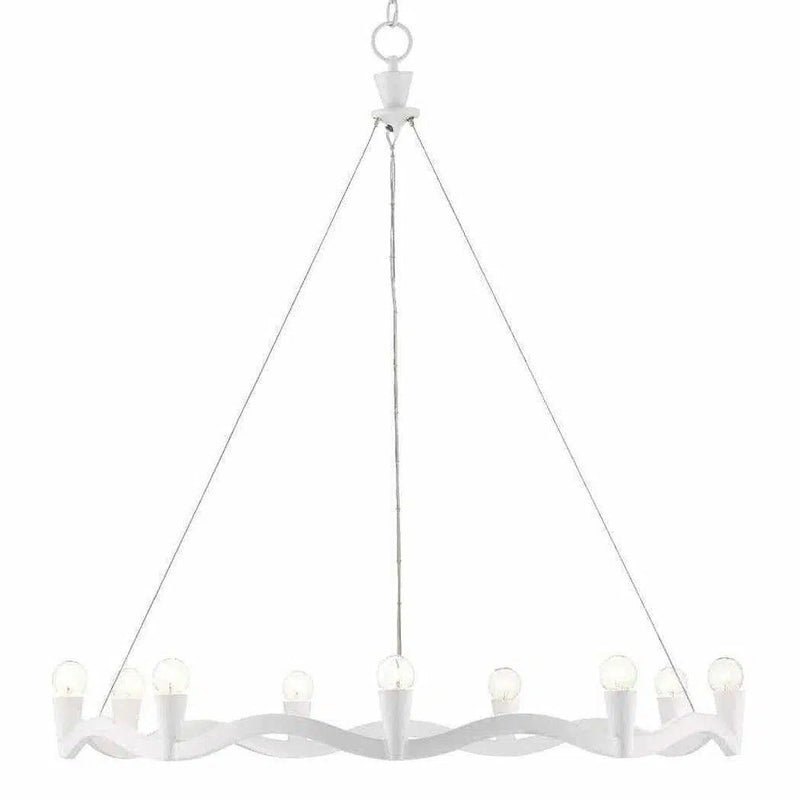 Gesso White Serpentina White Chandelier Chandeliers LOOMLAN By Currey & Co