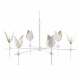 Gesso White Silver Leaf Peace Lily Chandelier Chandeliers LOOMLAN By Currey & Co