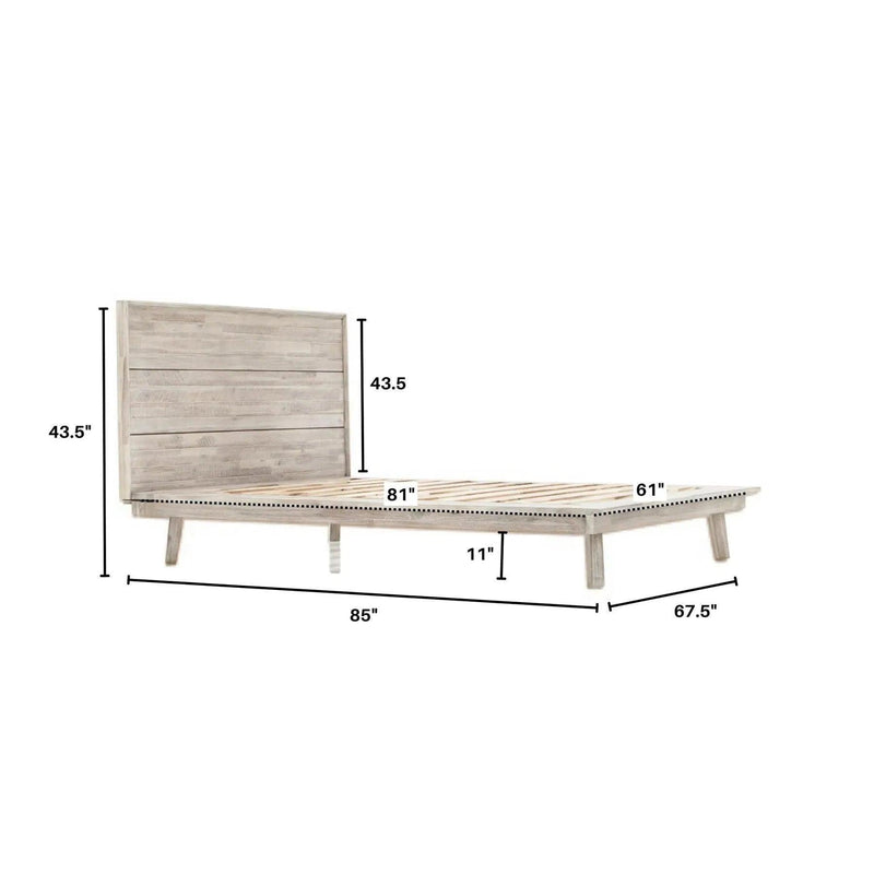 Gia Natural Wood Platform Bed Frame Beds LOOMLAN By LH Imports