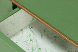 Gideon Wood and Shagreen Leather Green Rectangular Console Table Console Tables LOOMLAN By Sarreid