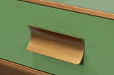 Gideon Wood and Shagreen Leather Green Rectangular Console Table Console Tables LOOMLAN By Sarreid