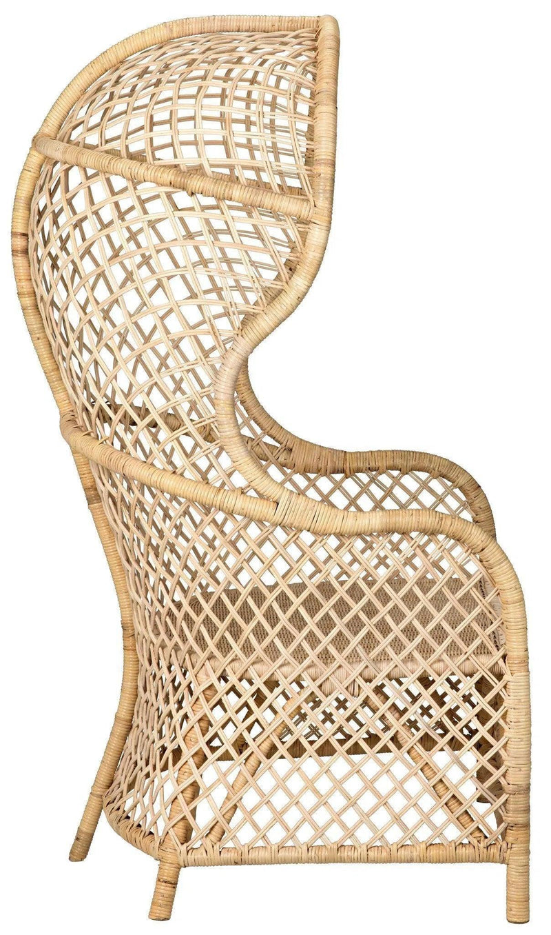 Gigi Birch and Rattan Arm Chair Club Chairs LOOMLAN By Noir