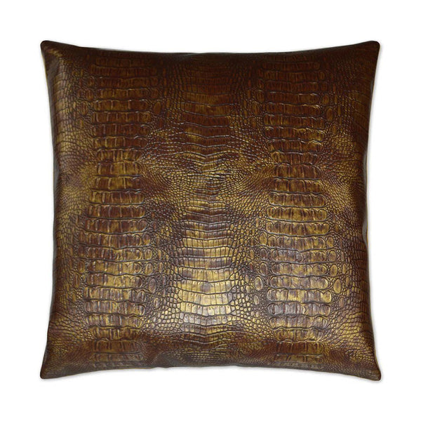 Gilded Gator Topaz Red Throw Pillow With Insert Throw Pillows LOOMLAN By D.V. Kap