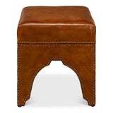 Giuseppe Footstool Light Brown Poufs and Stools LOOMLAN By Sarreid