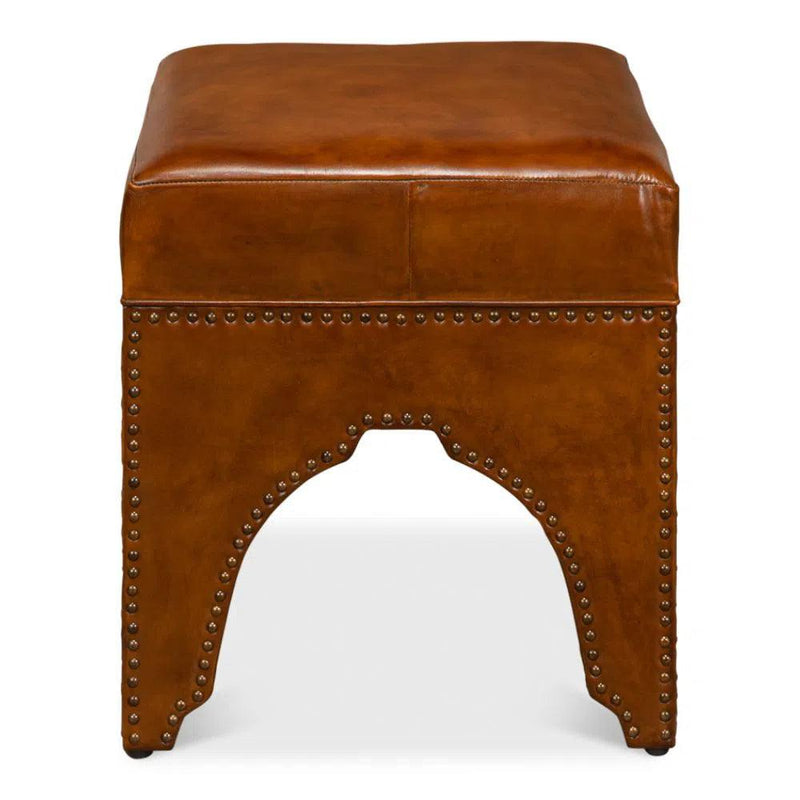 Giuseppe Footstool Light Brown Poufs and Stools LOOMLAN By Sarreid