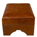 Giuseppe Footstool Light Brown Poufs and Stools LOOMLAN By Sarreid