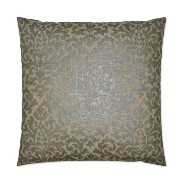 Glam Packed Pewter Brown Throw Pillow With Insert Throw Pillows LOOMLAN By D.V. Kap