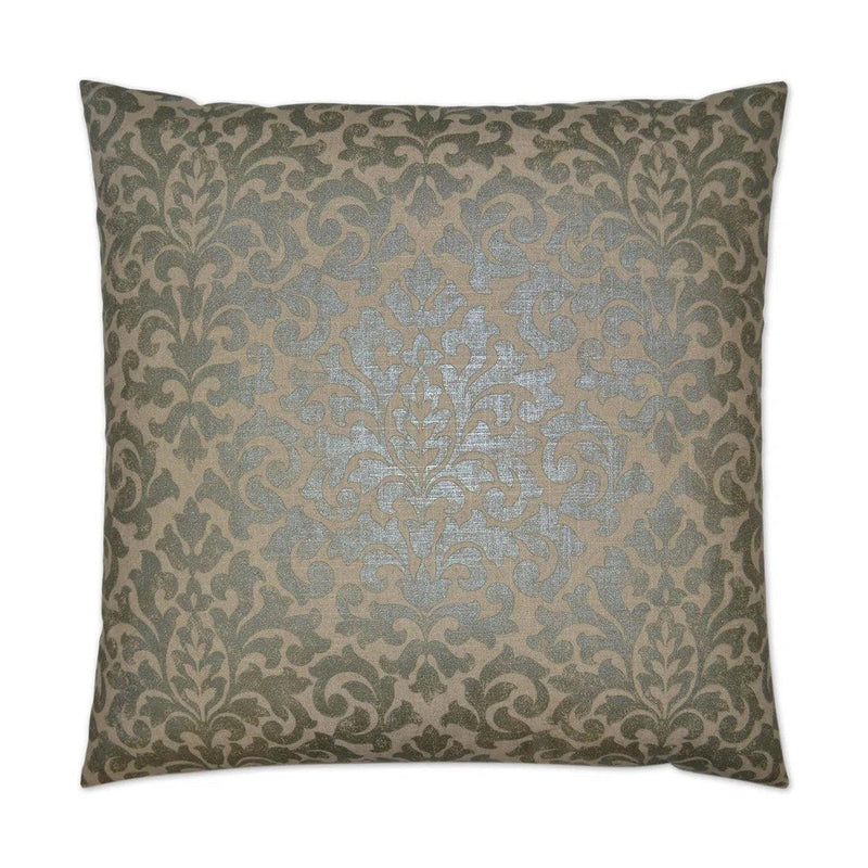 Glam Packed Pewter Brown Throw Pillow With Insert Throw Pillows LOOMLAN By D.V. Kap