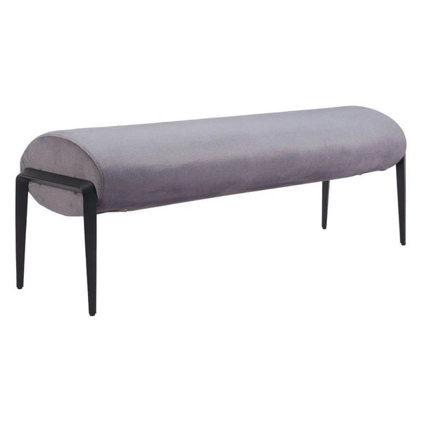 Glatt Wood and Steel Grey Bench Bedroom Benches LOOMLAN By Zuo Modern