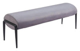 Glatt Wood and Steel Grey Bench Bedroom Benches LOOMLAN By Zuo Modern