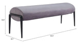 Glatt Wood and Steel Grey Bench Bedroom Benches LOOMLAN By Zuo Modern