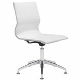 Glider Conference Chair White Office Chairs LOOMLAN By Zuo Modern