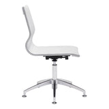 Glider Conference Chair White Office Chairs LOOMLAN By Zuo Modern