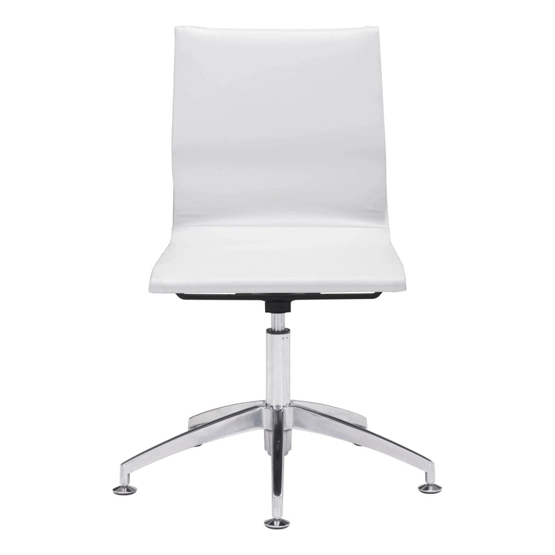 Glider Conference Chair White Office Chairs LOOMLAN By Zuo Modern