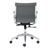 Glider Low Back Office Chair Gray Office Chairs LOOMLAN By Zuo Modern