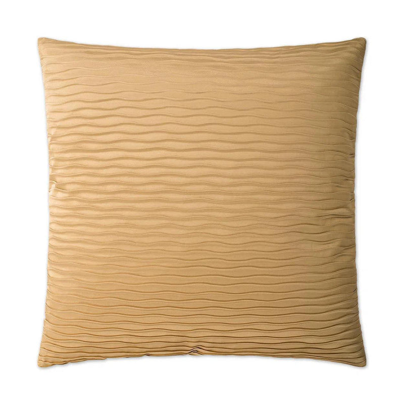 Glimmer Pleat Gold Throw Pillow With Insert Throw Pillows LOOMLAN By D.V. Kap