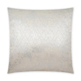 Glisten Pewter Glam Ivory Silver Large Throw Pillow With Insert Throw Pillows LOOMLAN By D.V. Kap