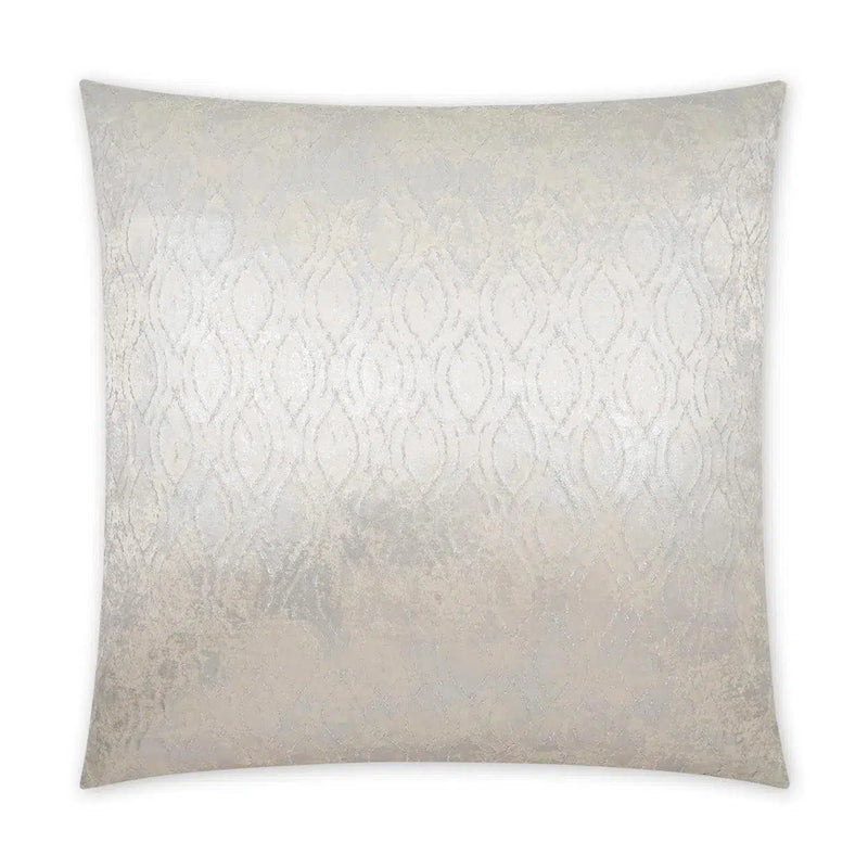 Glisten Pewter Glam Ivory Silver Large Throw Pillow With Insert Throw Pillows LOOMLAN By D.V. Kap