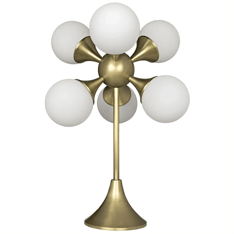 Globular Metal Table Lamp With Brass Finish Table Lamps LOOMLAN By Noir