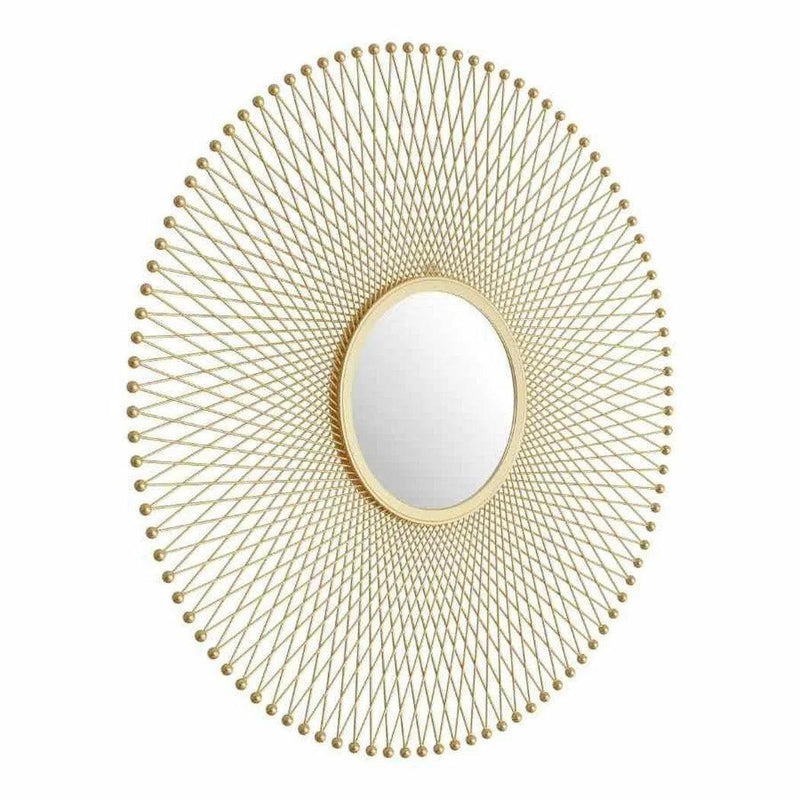 Glow Round Mirror Gold Wall Mirrors LOOMLAN By Zuo Modern