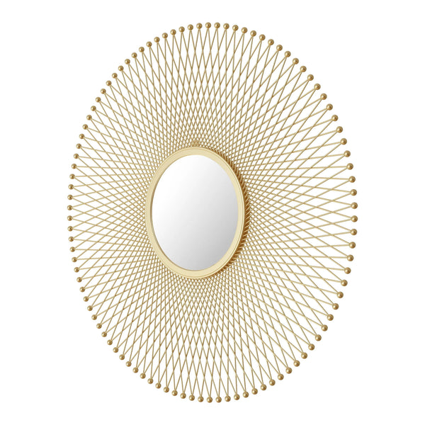 Glow Round Mirror Gold Wall Mirrors LOOMLAN By Zuo Modern