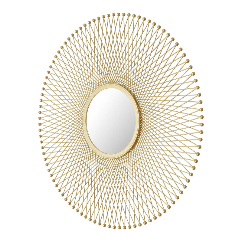 Glow Round Mirror Gold Wall Mirrors LOOMLAN By Zuo Modern