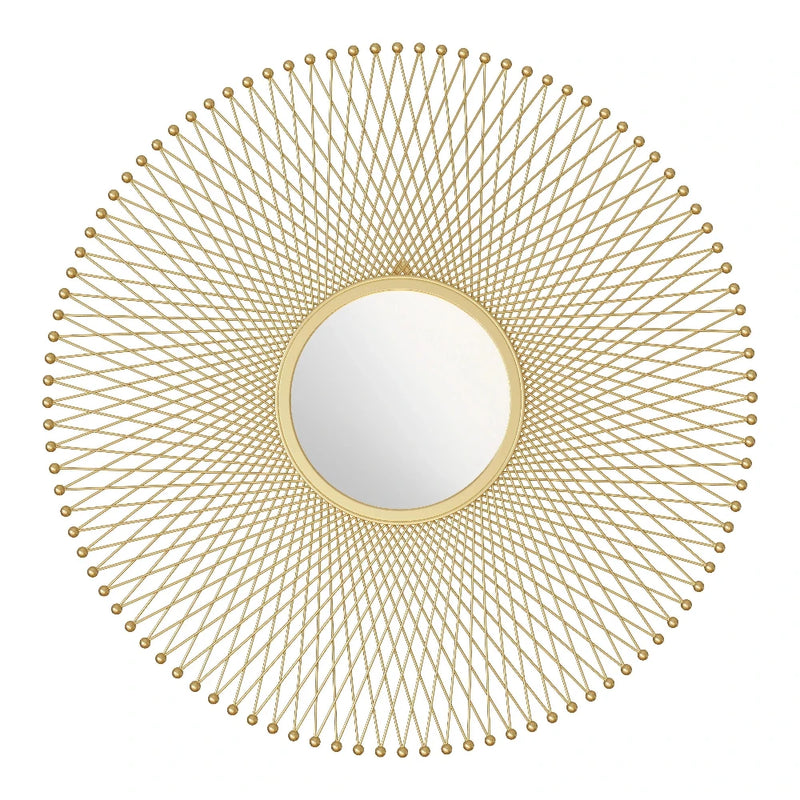 Glow Round Mirror Gold Wall Mirrors LOOMLAN By Zuo Modern