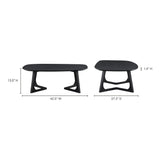 Godenza Mid-Century Modern Black Oval Coffee Table Coffee Tables LOOMLAN By Moe's Home