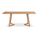 Godenza Natural Solid Oak Rectangular Dining Table Dining Tables LOOMLAN By Moe's Home