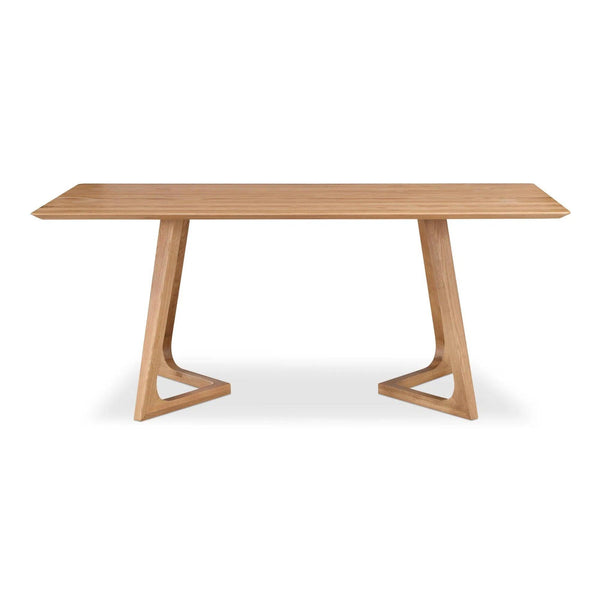 Godenza Natural Solid Oak Rectangular Dining Table Dining Tables LOOMLAN By Moe's Home