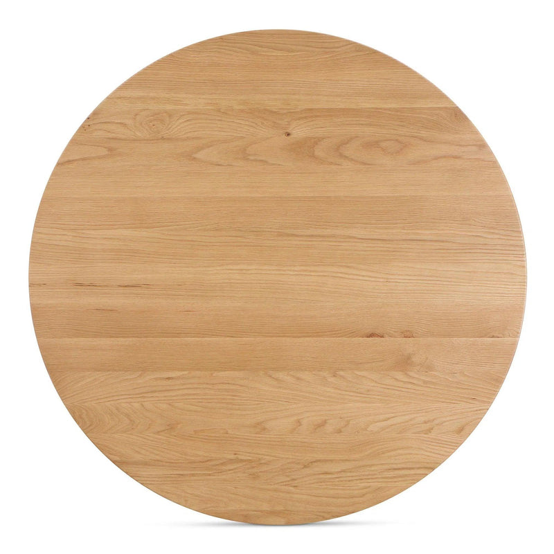 Godenza Natural Solid Oak Round Dining Table Dining Tables LOOMLAN By Moe's Home