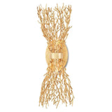 Gold Gilt Sea Fan Wall Sconce Aviva Stan Collection Wall Sconces LOOMLAN By Currey & Co