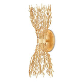 Gold Gilt Sea Fan Wall Sconce Aviva Stan Collection Wall Sconces LOOMLAN By Currey & Co