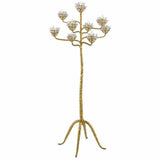 Gold Leaf Agave Americana Floor Candelabra Marjorie Skouras Floor Lamps LOOMLAN By Currey & Co