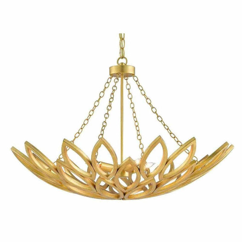 Gold Leaf Allemande Gold Chandelier Chandeliers LOOMLAN By Currey & Co