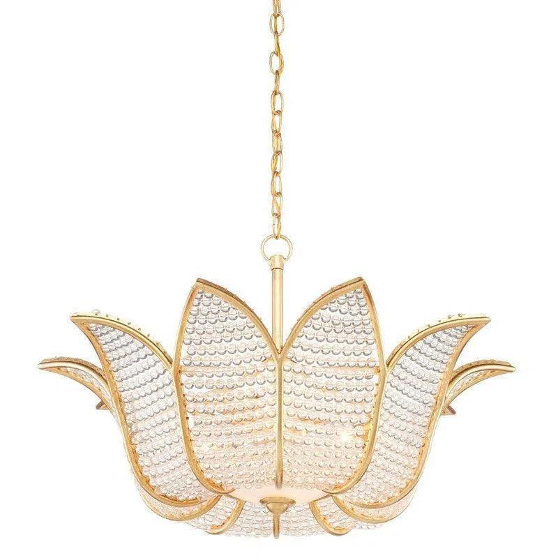 Gold Leaf Clear Bebe Chandelier Bunny Williams Collection Chandeliers LOOMLAN By Currey & Co