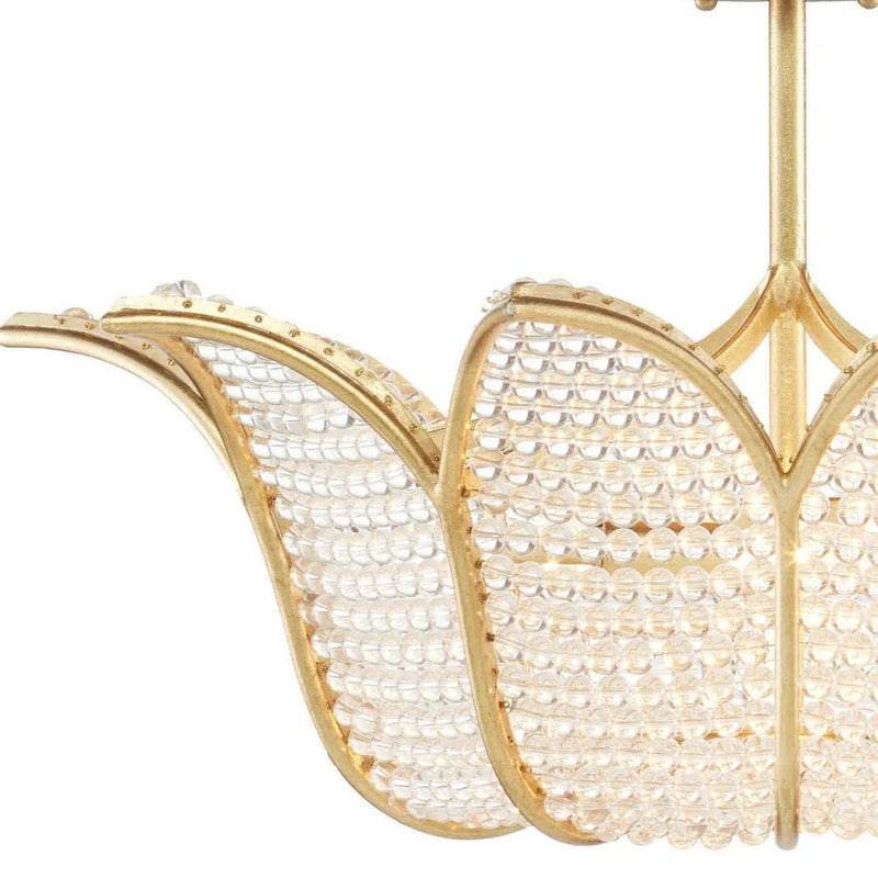 Gold Leaf Clear Bebe Chandelier Bunny Williams Collection Chandeliers LOOMLAN By Currey & Co