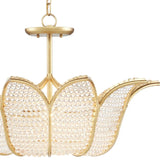 Gold Leaf Clear Bebe Chandelier Bunny Williams Collection Chandeliers LOOMLAN By Currey & Co